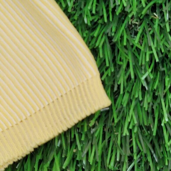 Vintage 80s MOD Pullover Sweater XS/S 15x25 Yellow Ribbed - Picture 4 of 9